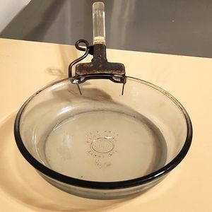 VINTAGE PYREX FLAMEWARE GLASS STOVETOP SKILLET 7"